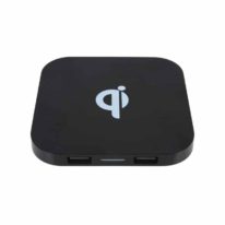 Cargador Wireless Cuadrado Negro con logotipo