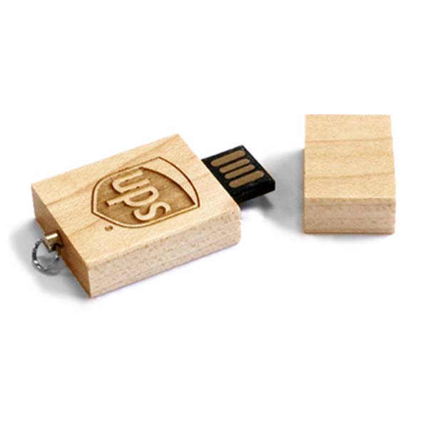 Pendrive Mini Cuadrado Madera