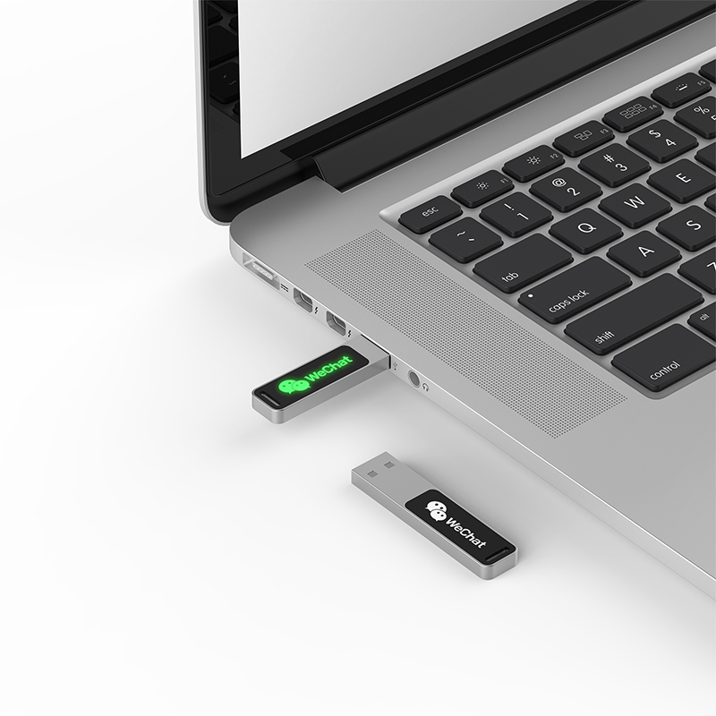 Moderna memoria USB de metal en forma de elipse con luz LED