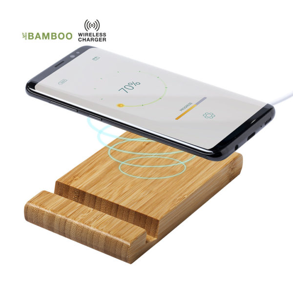 Cargador Inalámbrico de Bambú para Carga simultánea Personalizado, Desde  5,00 €
