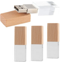 Pendrive Personalizado de Cristal Madera