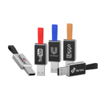 Pendrive Metal Led Cuadrado Con logotipo Personalizado