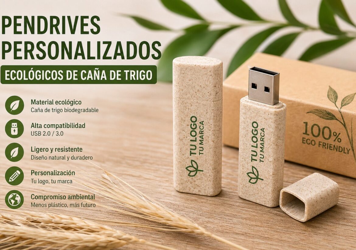 Pendrives Personalizados Caña de Trigo Ecologicos
